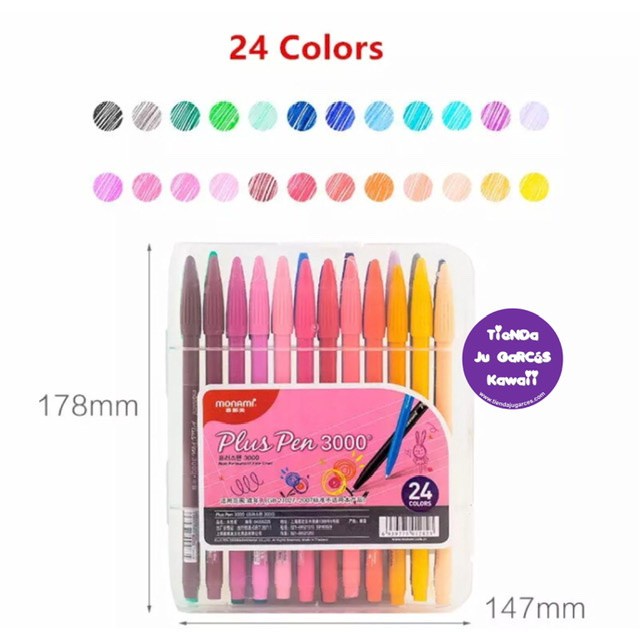 [Giao hỏa tốc] Bộ bút màu Monami - Plus Pen 3000 - 0.4mm, Coloring - Drawing - Journaling
