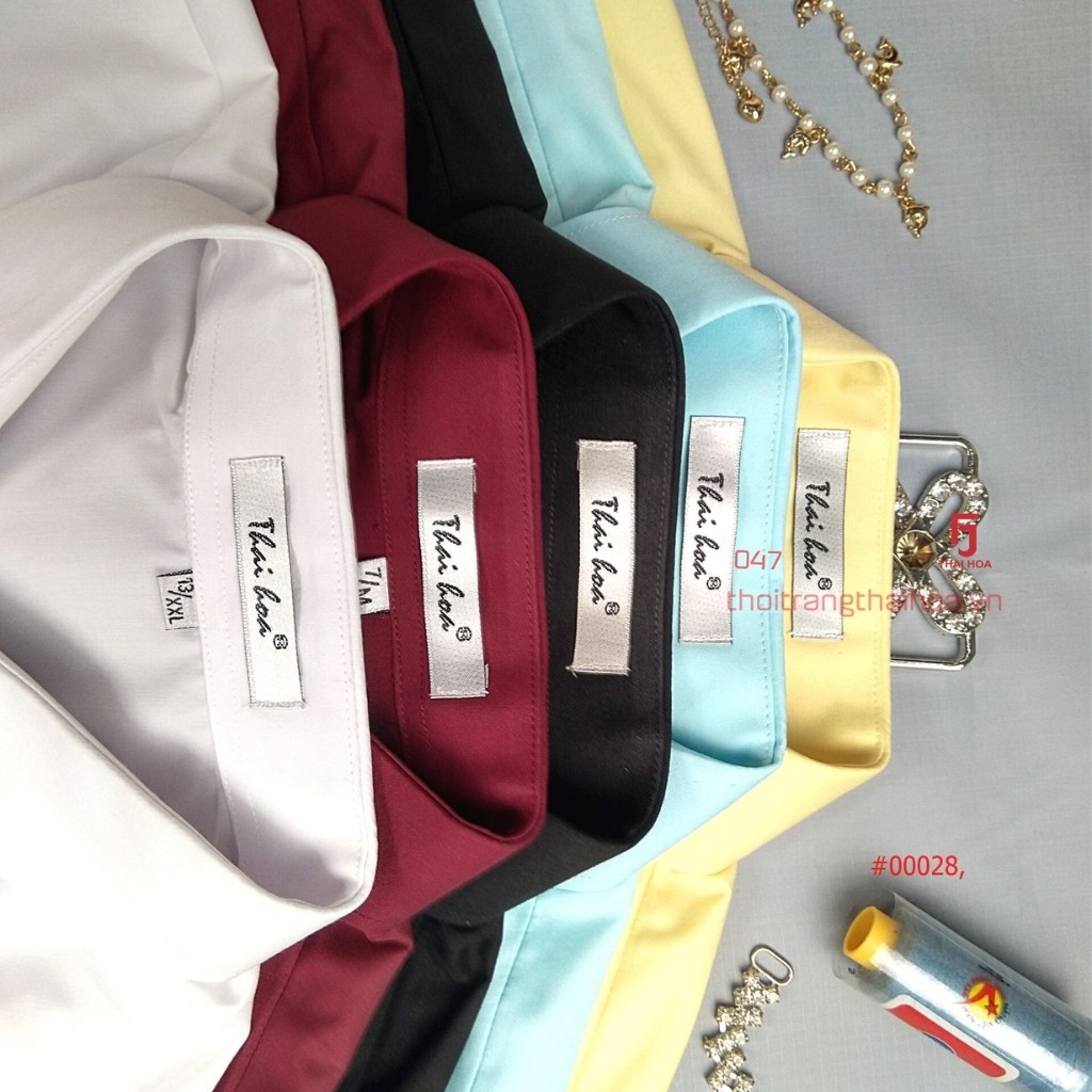 Áo sơ mi công sở nữ dài tay - Xưởng may Thái Hòa - (047) Chất liệu cotton thoáng mát, thấm hút mồ hôi
