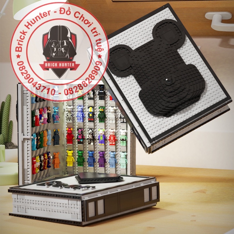 LQS 6301 minifigures Bearbrick book collections bộ đồ chơi lắp ráp mô hình hộp đựng kèm 52 mô hình nhân vật gấu các màu