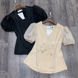 Áo lụa tay bồng ( ảnh thật )