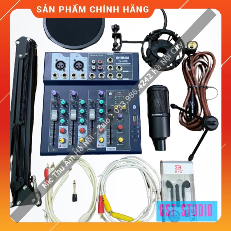 Trọn Bộ Mixer F4 USB Kèm Mic Takstar PC-K320 . Chất Âm Cực Hay , Âm Thanh Sống Động , Nâng Giọng Cực Tốt