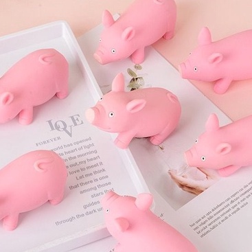 Đồ Chơi Nắn Bóp Tay Đàn Hồi Giảm Stress Hình Chú Heo Lợn Màu Hồng Hường Co Dãn Giá Rẻ Dẻo An Toàn Cho Bé Trai Gái