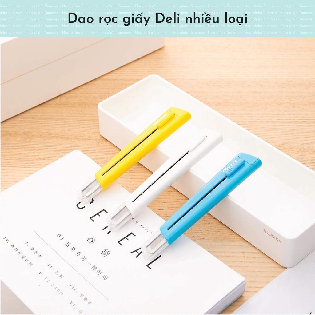 Dao rọc giấy Deli nhiều loại phù hợp với học sinh, sinh viên, văn phòng