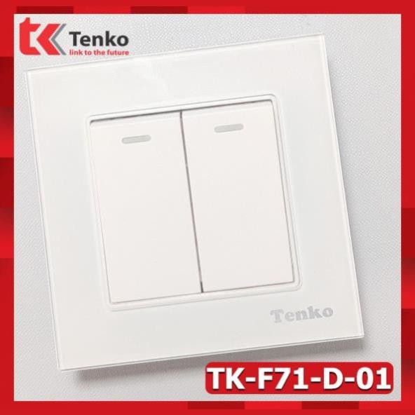 Công Tắc Âm Tường Mặt Kính Cường Lực 2 Nút Bấm TK-F71-D-02 White Mode
