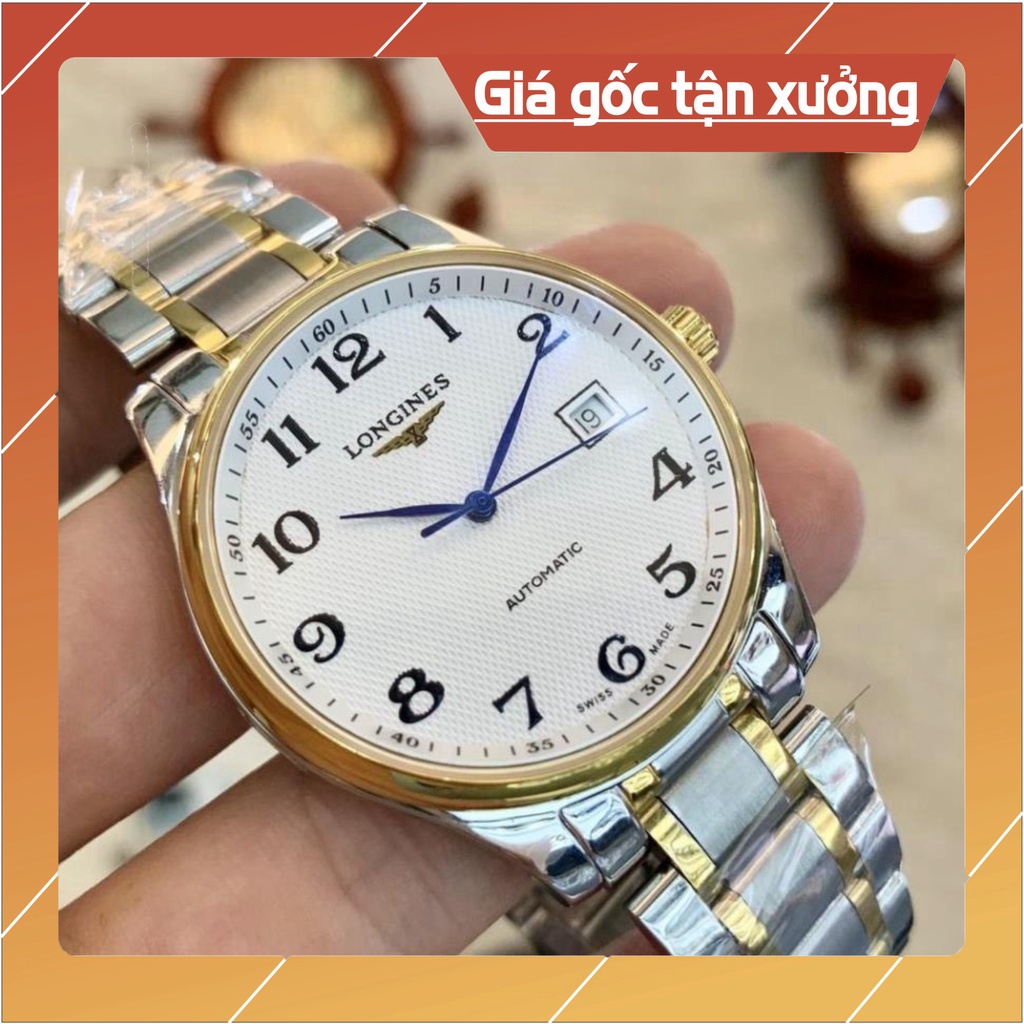 Đồng Hồ Nam longines.Sapphire L25184 Máy Cơ Automatic Nhật Mặt Trắng Cọc số
