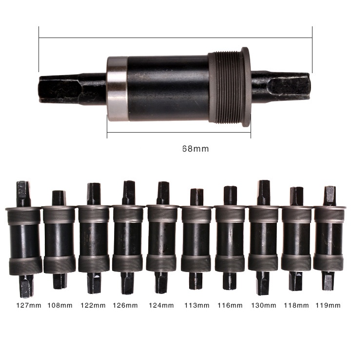 Trục giữa bạc đạn cốt vuông xe đạp - cốt giữa KENLI 68x122-122.5mm