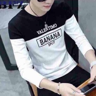 SIÊU PHẨM áO Thun Nam Dài Tay Cổ Tròn Banana Cotton MS 10 FS