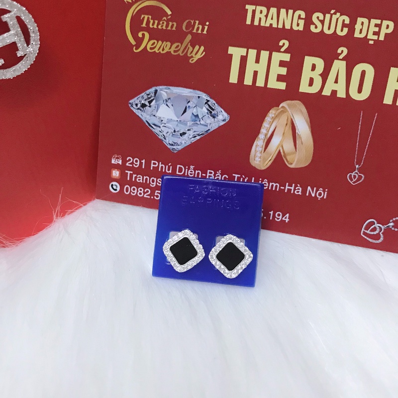 Bông Tai Nữ ⚡HOT⚡ Khuyên Tai Bạc Đính Đá Cực Xinh, Nổi Bật Tôn Da