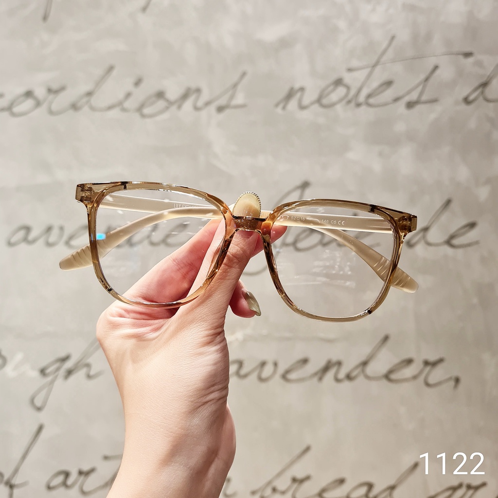 Kính cận mắt vuông nam nữ LILYEYEWEAR chống ánh sáng xanh chắc chắc kiểu dáng thời trang dễ đeo 1122