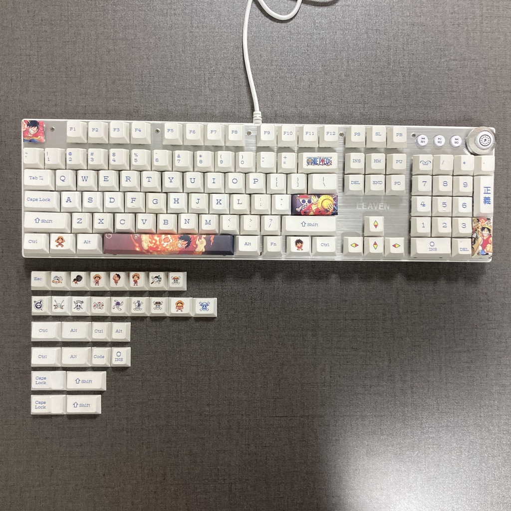 One Piece Luffy Keycaps Bàn phím cơ Keycap PBT 5 mặt Thuốc nhuộm thăng hoa Anime Key Caps cho Cherry Profile 87 104 108 Phím