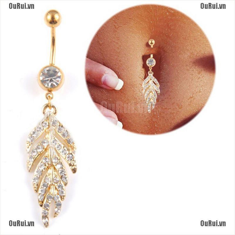 Khuyên Rốn Đính Đá Bằng Thép Y Tế Thời Trang