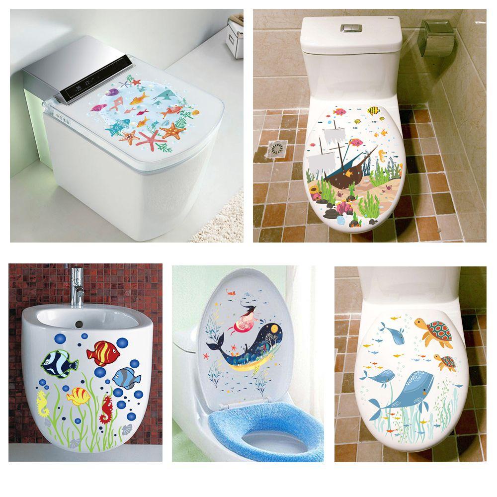 Miếng Dán Trang Trí Toilet Họa Tiết Thế Giới Dưới Nước Độc Đáo KENT1