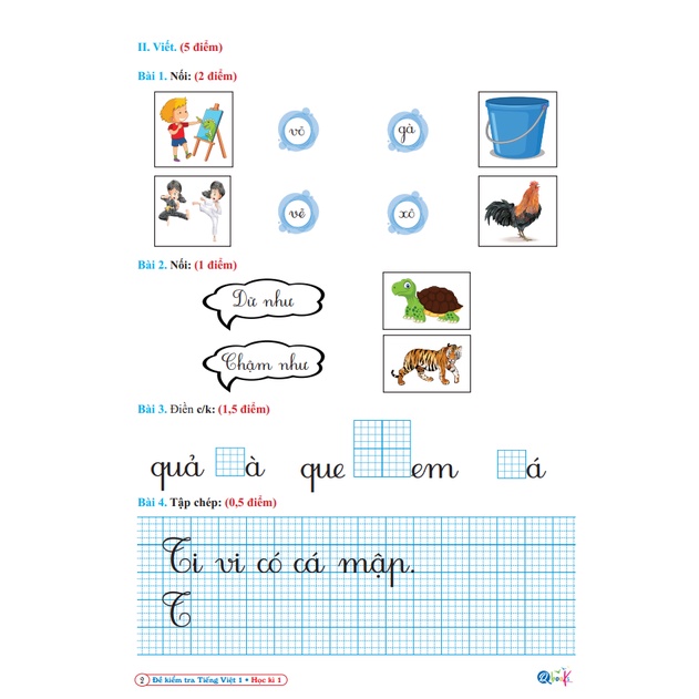 Sách - Combo Đề Kiểm Tra dành cho học sinh lớp 1 - Toán và Tiếng Việt Cánh Diều học kì 1 (2 quyển)