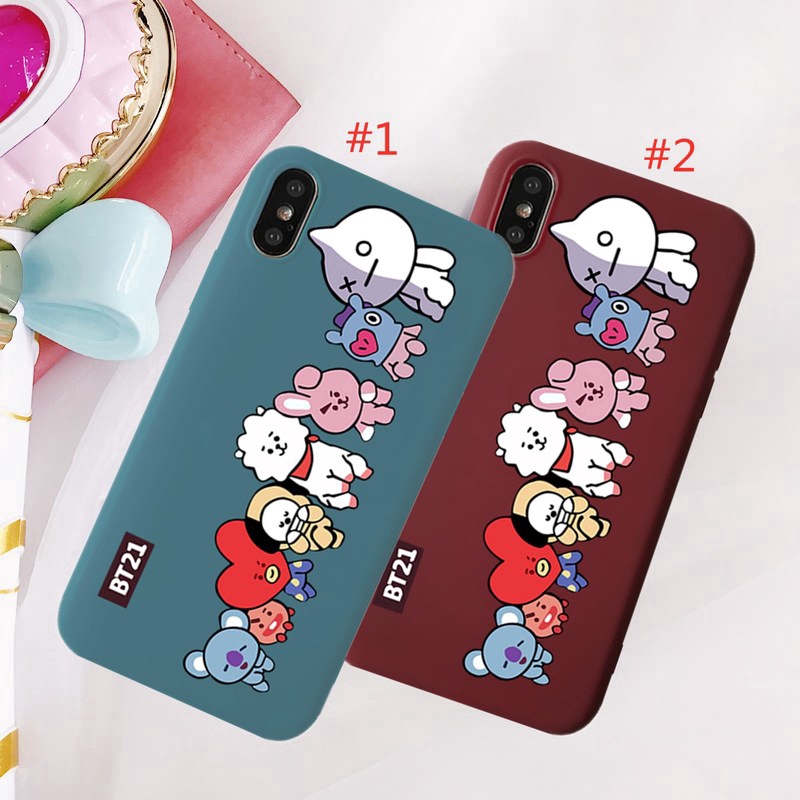 Ốp điện thoại silicon in hình BT21 cho iPhone XS XR XSMAX 6/6s 7/8 6plus 7plus 11 11ProMax