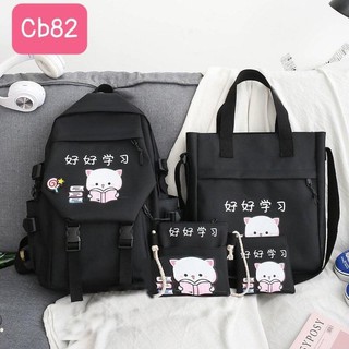 [Mã 4XDV8888 giảm 8k - Đh>99k] Set 4 Món Balo Túi Thời Trang Đi Học Giá Rẻ_CB82