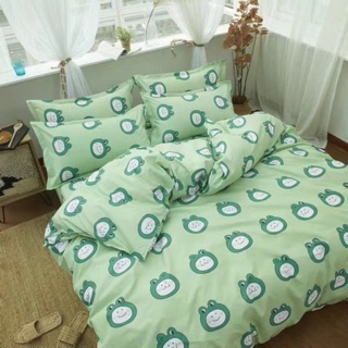 Bộ Chăn Ga Gối Cotton Poly Ếch Xanh