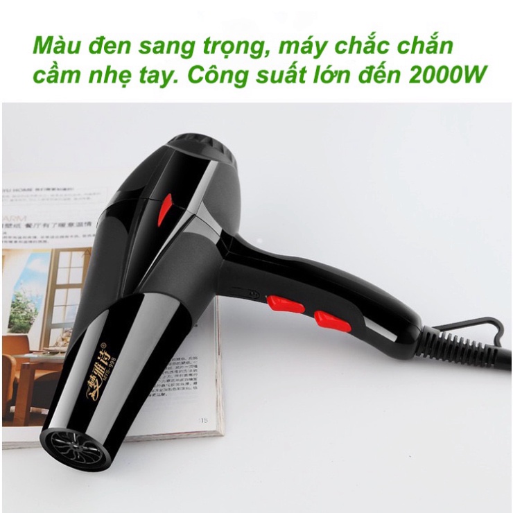 Máy sấy tóc salon tạo kiểu 2 chiều nóng lạnh hiện đại công suất lớn 2200W, hàng chính hãng dễ dàng sử dụng, BH 6 tháng