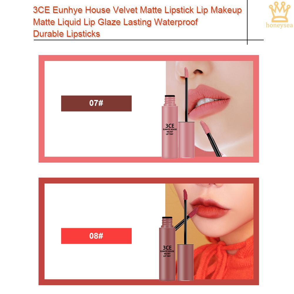 Home۩ 3CE Eunhye House Velvet Matte Lipstick Lip Makeup Matte Liquid Lip Glaze Lasting Waterproof Durable Lipsticks cosmetics