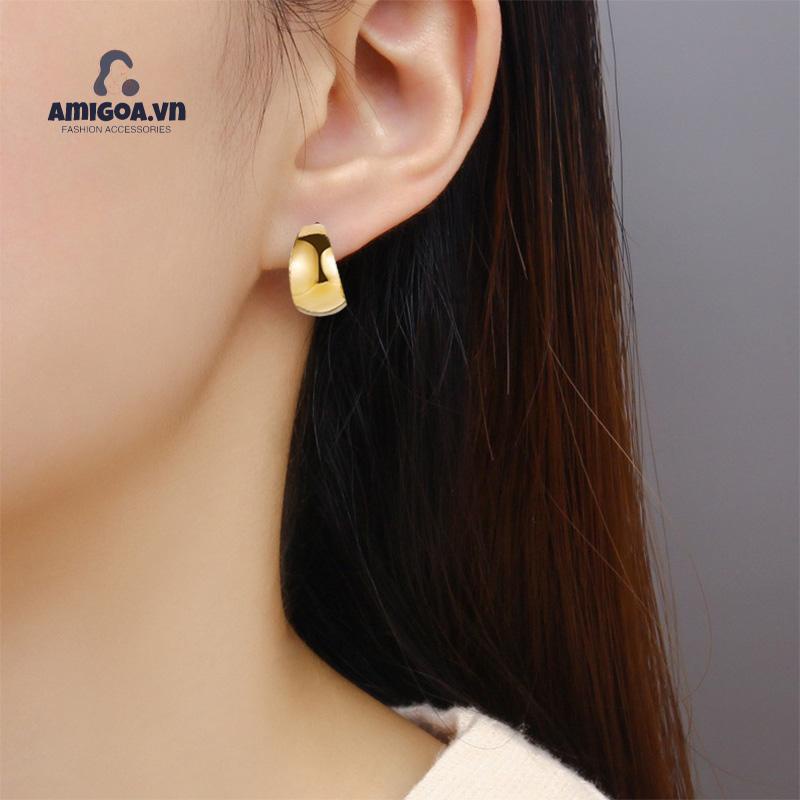 Bộ 5 Đôi Khuyên Tai Kim Loại Đính Ngọc Trai Đơn Giản