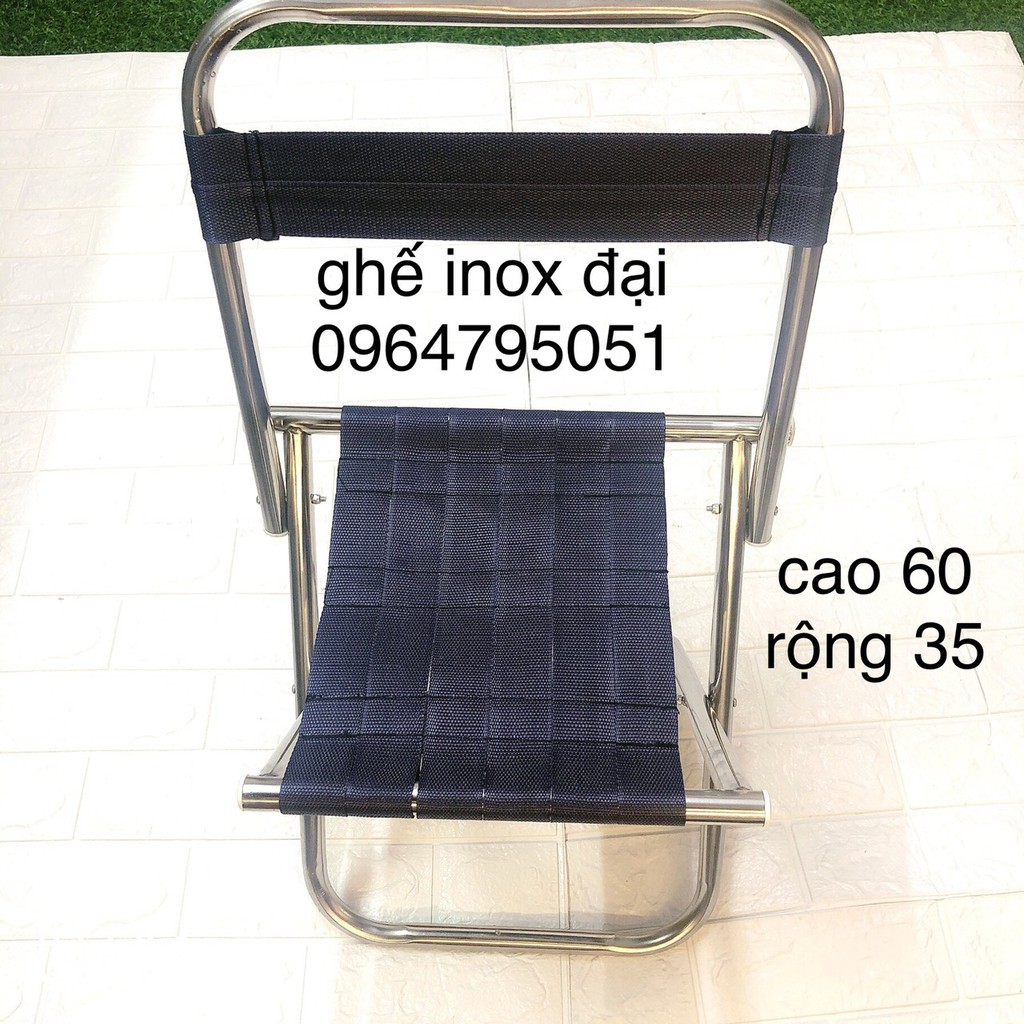 ghế inox xếp gọn ngồi câu cá hay ngồi thư giãn [ sieuthidocau68 ]