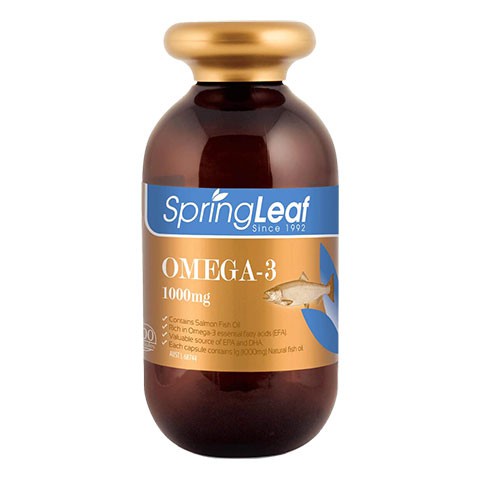 Dầu cá SpringLeaf Omega 3 1000mg – Hỗ trợ bổ não, sáng mắt, giảm cholesterol và bệnh tim mạch (lọ 200 viên)