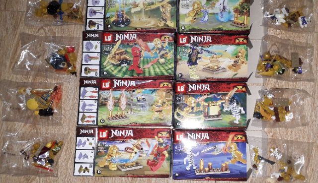 Lắp ráp 1 hộp LegoNinja 2 nhân vật mini hộp 351 có nhiều chi tiết bằng nhựa ABS
