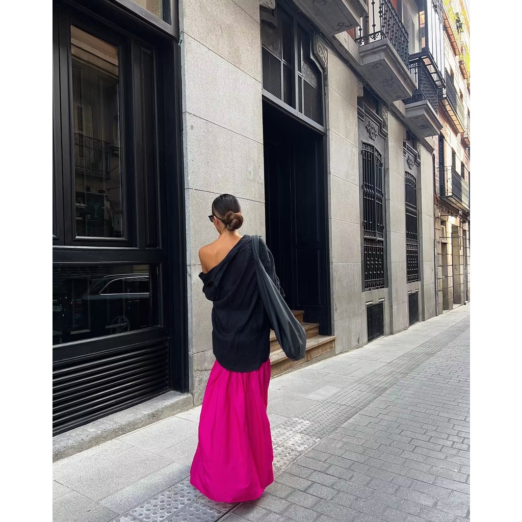 Đầm Dài Hở Vai Hóa Trang Phong Cách Pháp ZARA Dành Cho Nữ 0387184