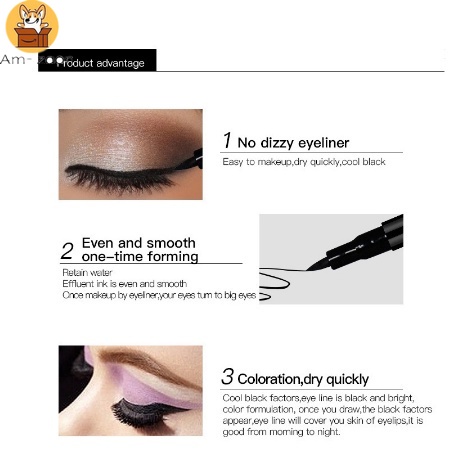 Bút Kẻ Mắt Dạng Lỏng Ba Chiều Màu Đen Lâu Trôi Chống Thấm Nước Chống Mồ Hôi Không Phai Màu