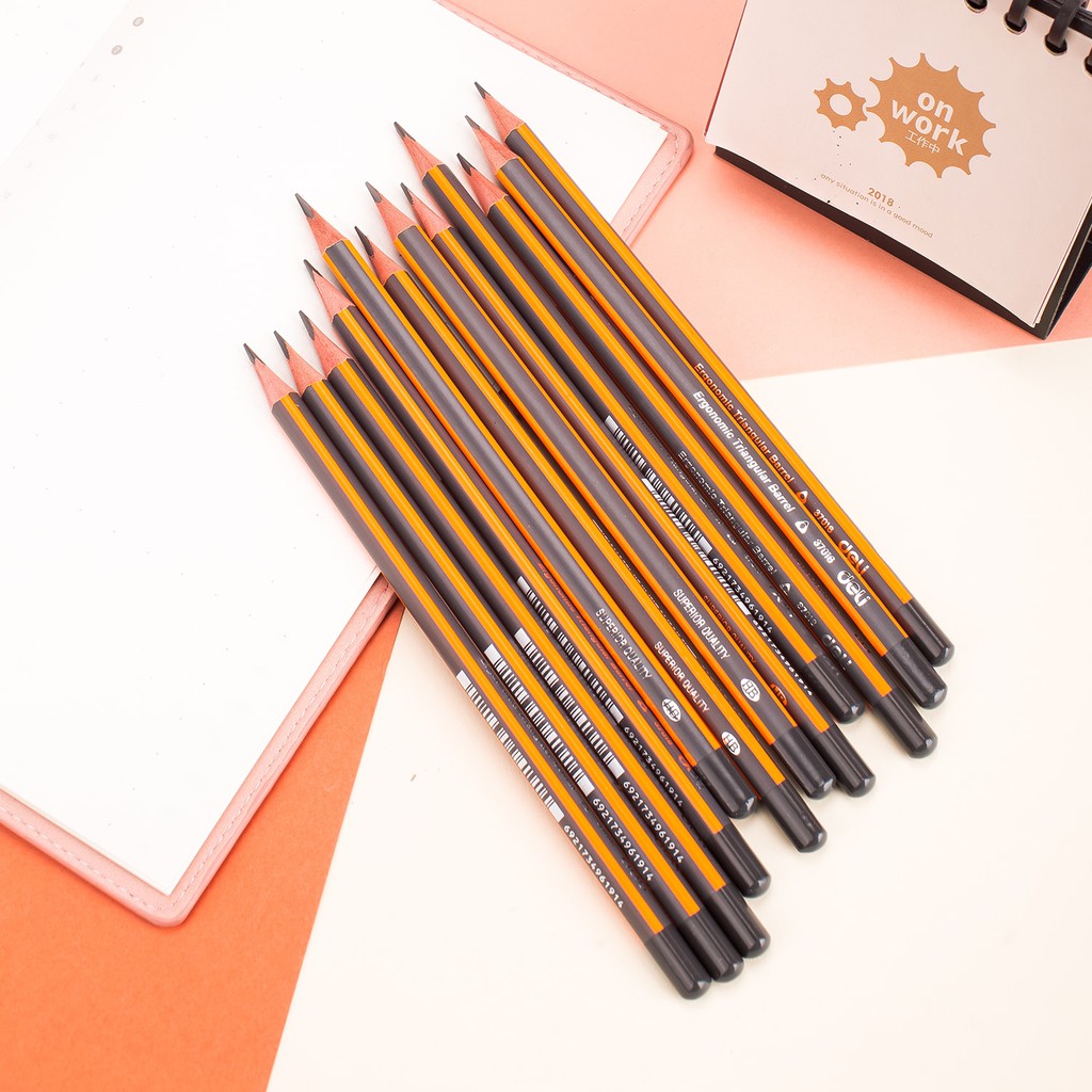 Hộp 12 chiếc bút chì gỗ HB DELI - 37016 GIÁ RẺ NHẤT
