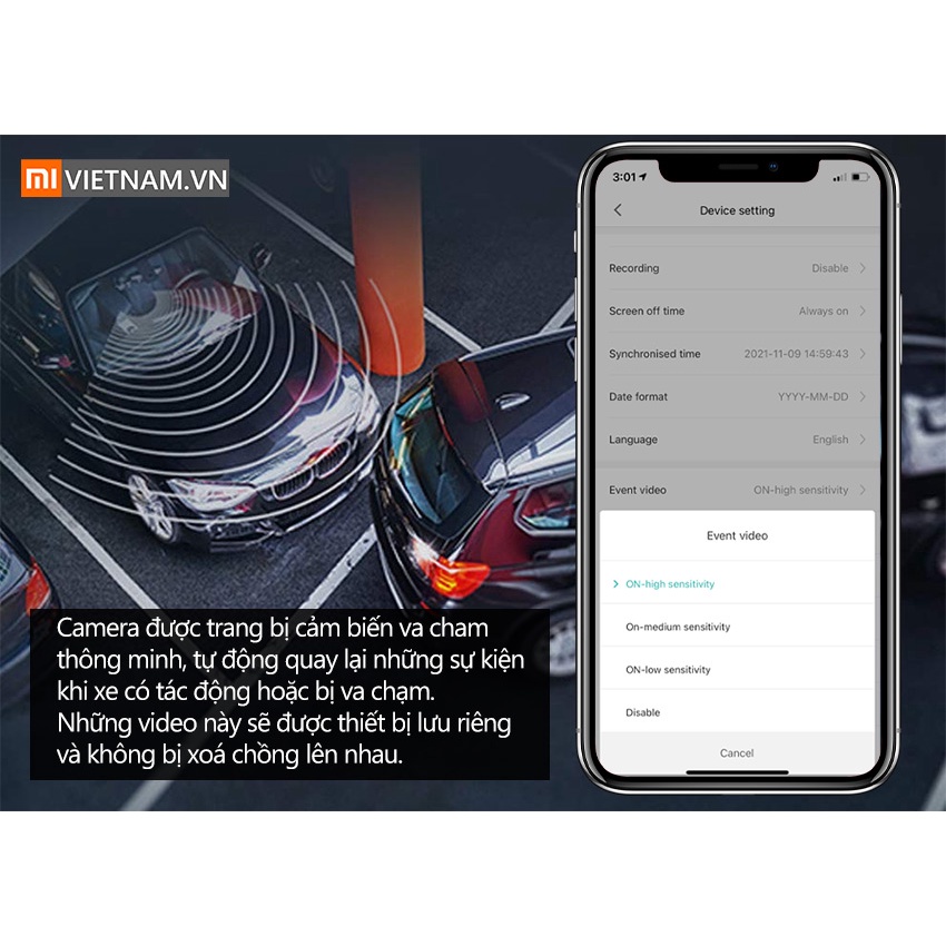 Camera Hành Trình Xiaomi 70MAI Pro plus A500s Bản Quốc Tế - Tích hợp sẵn GPS , 2.7K Ultra HD Video