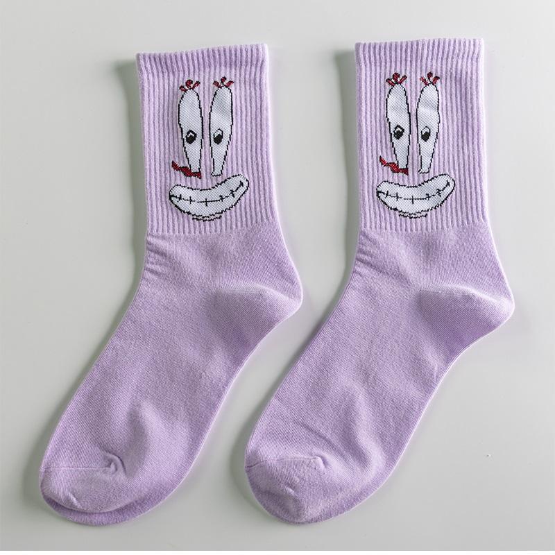 Vớ cotton in hình hoạt hình SpongeBob phong cách Harukuju thời trang