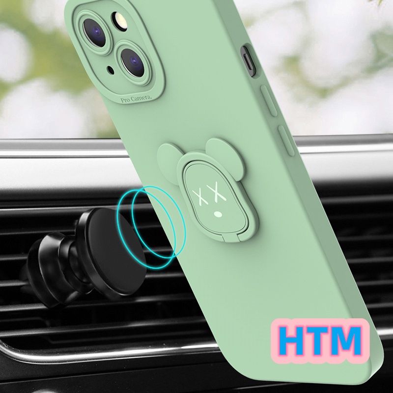 Ốp Điện Thoại Họa Tiết Hoạt Hình Chú Gấu Kèm Giá Đỡ Cho Iphone 13 Pro Max 12 11 X/XS XR XSMAX 7P/8P