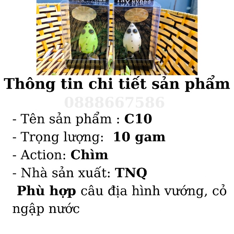 Mồi câu lure nhái hơi TNQ C10 - 10g - Action chìm