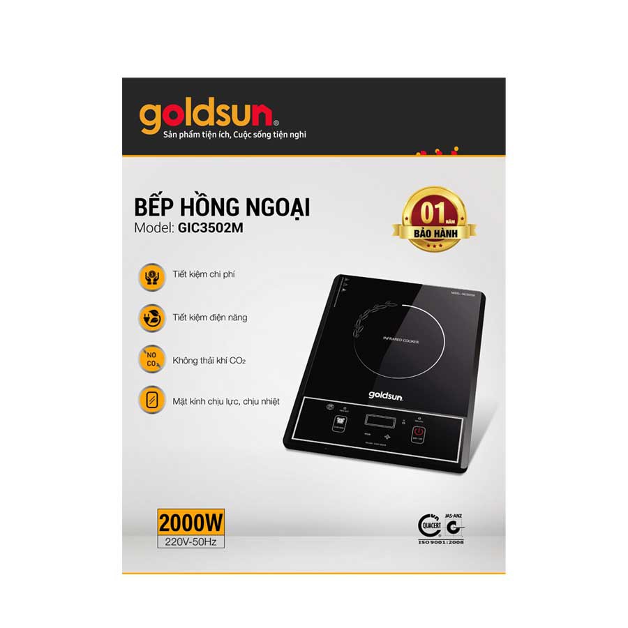 Bếp hồng ngoại Goldsun GIC3502M (2000W)