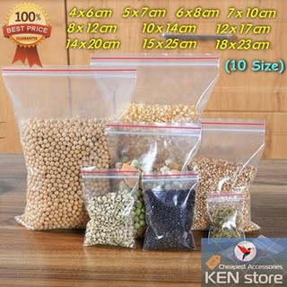 200gr Túi zipper viền đỏ đủ size (LOẠI DÀY)