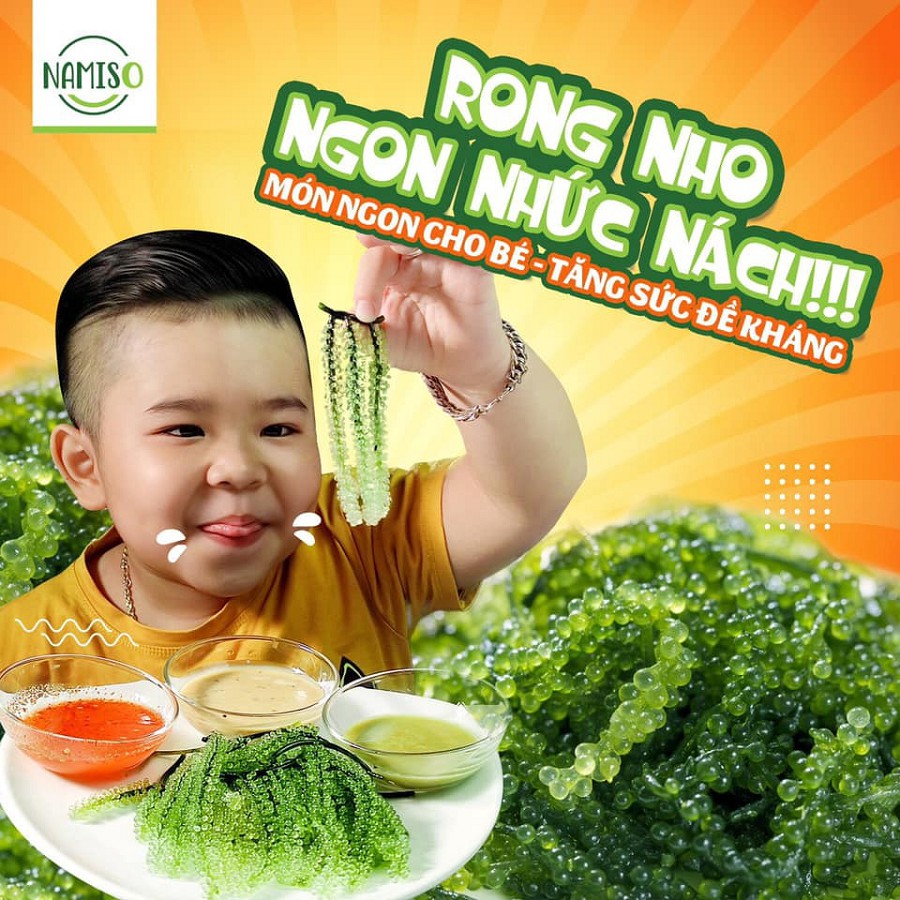 Rong Nho Tách Nước Namiso Organic 100%, Hộp 3 gói 75g, Công nghệ tách nước tiêu chuẩn Nhật Bản