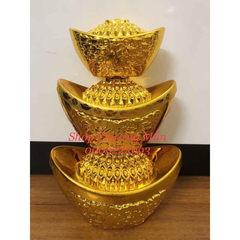 Thỏi Vàng Nhựa Xi Mạ Chữ Phước 3 Size Làm Cây Tài Lộc