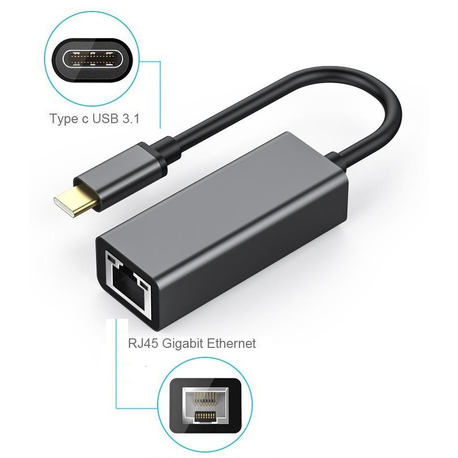 Cáp chuyển đổi USB-C/Type-C sang RJ45 Ethernet LAN cho laptop táo & Type C,Type C to USB,Type C ra VGA và HDMI