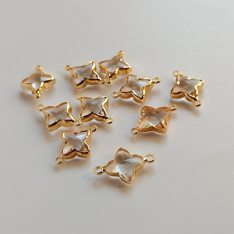 Túi Vàng 14k Đính Đá Zircon 15mm Dùng Làm Trang Sức Thủ Công