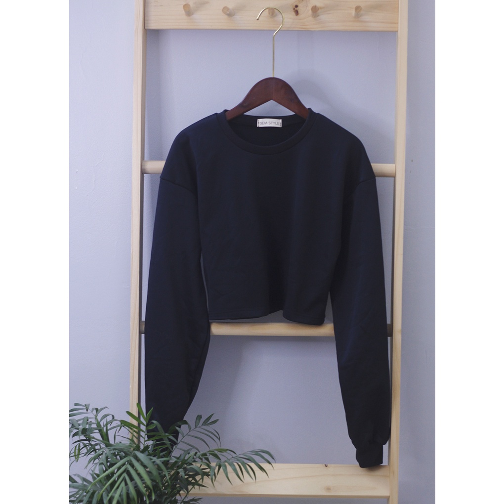 Áo nỉ sweater nữ tay dài dáng lửng croptop  lót lông siêu ấm, siêu nhẹ, áo hoodie chất đẹp | BigBuy360 - bigbuy360.vn