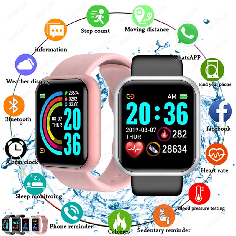 Đồng Hồ Đeo Tay Thông Minh D20 Hỗ Trợ Đo Huyết Áp Tập Thể Thao Cho Apple Xiaomi Android