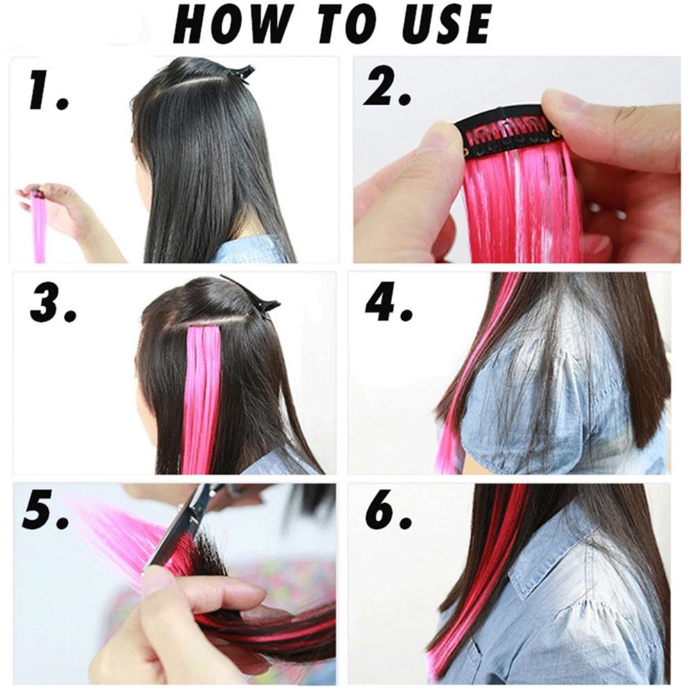 Kẹp Tóc Giả 20 &quot;Màu Sắc Cầu Vồng Ombre Dành Cho Nữ