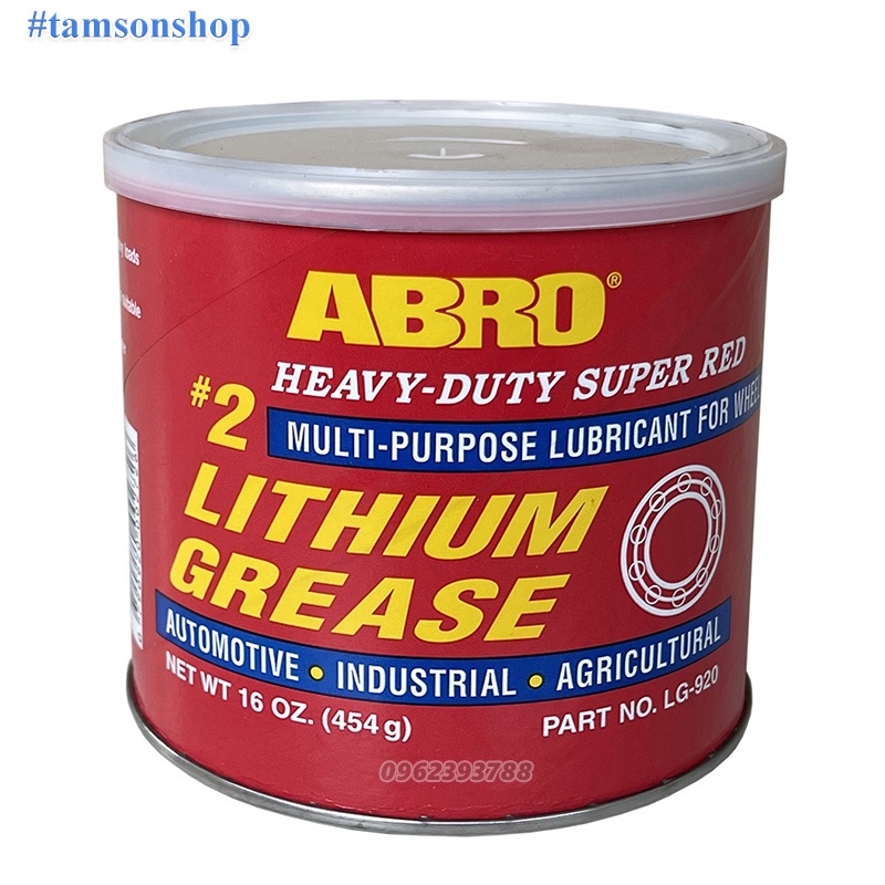 Hộp Mỡ Bôi Trơn Chống Rỉ Sét Abro Lithium Grease 454g (Màu Đỏ)