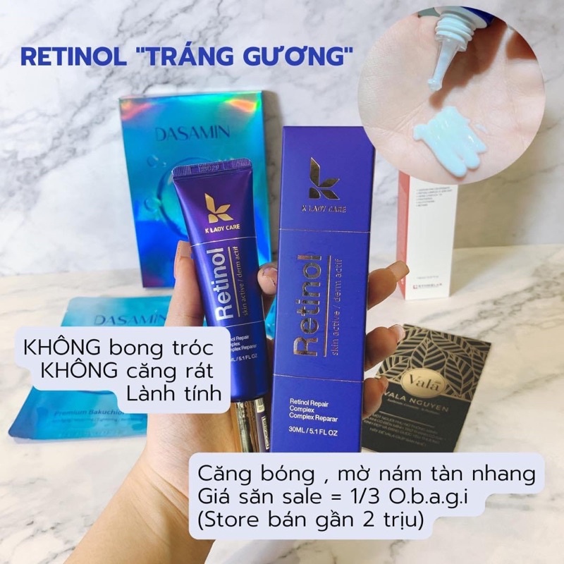 Kem dưỡng chống lão hoá căng bóng da retinol tráng gương K Lady care hàn quốc