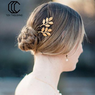 Kẹp tóc hình chiếc lá mạ vàng đáng yêu