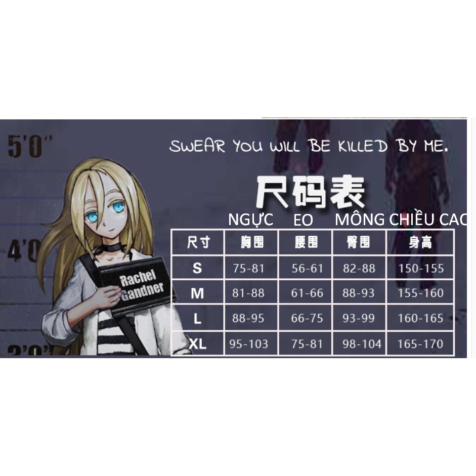 [Hàng Order] Trang phục set đồ cosplay Rachel Gardner Ray Angel of death | BigBuy360 - bigbuy360.vn