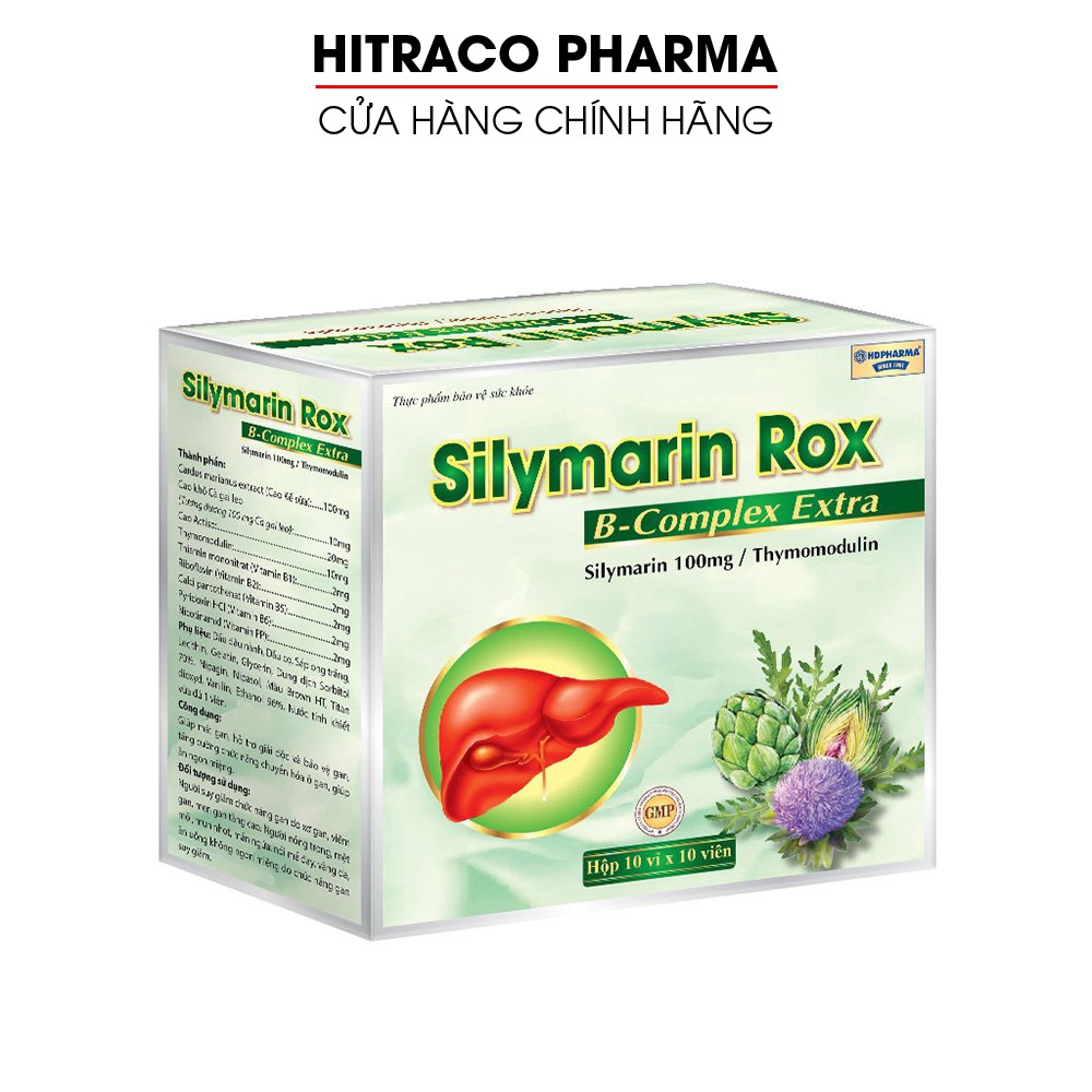Bổ gan Silymarin Rox cao cà gai leo, cao kế sữa giúp mát gan, giảm men gan, viêm gan - 100 viên [Silymarin Rox Xanh]