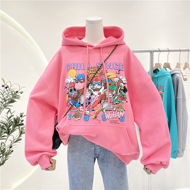 Áo hoodie mỏng dáng rộng thời trang xuân thu 2021 dành cho bé gái