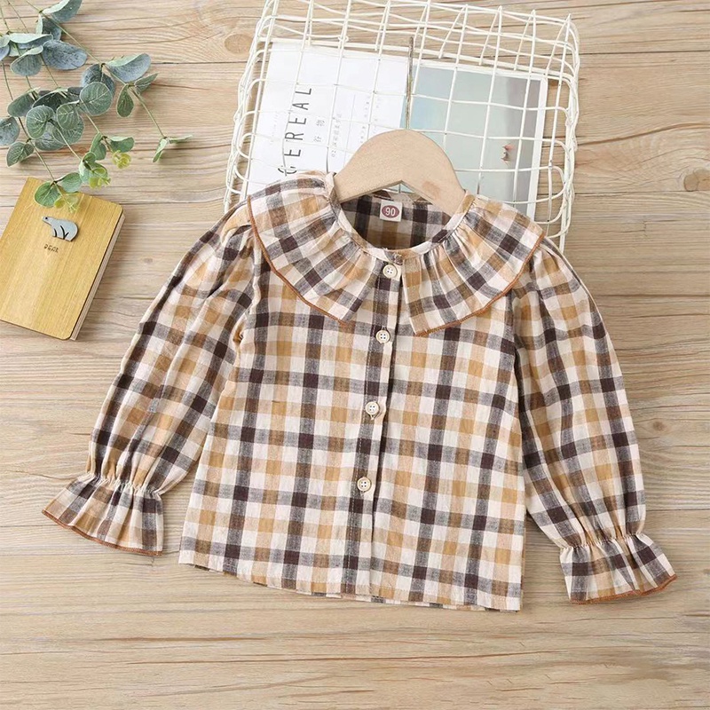 Set Áo Và Chân Váy Caro Thời Trang Cho Bé Gái