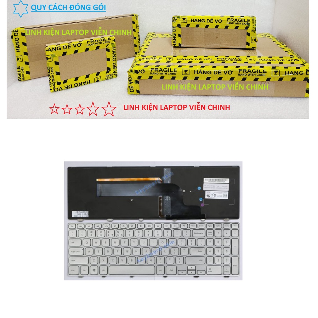 Bàn phím laptop Dell Inspiron 15 7000, 7537 BẠC CÓ ĐÈN
